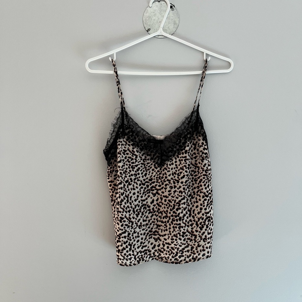 Dynamite Animal Print Cami with Black Lace